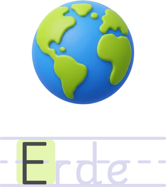Earth with the word Erde